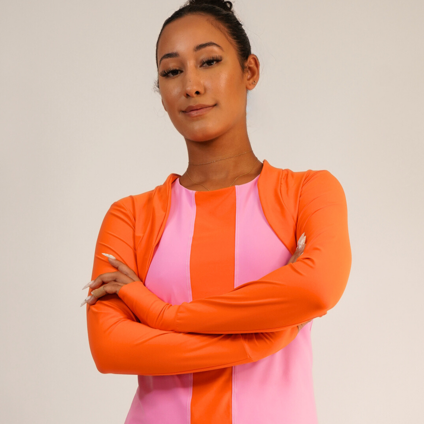 PROTECTIVE SUN SHRUG Tangerine w/ Tangerine Mesh
