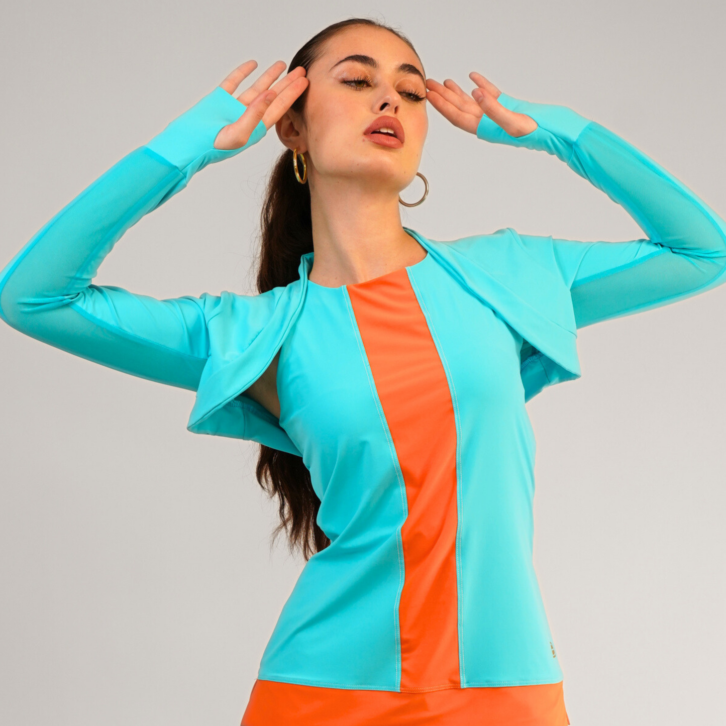 PROTECTIVE SUN SHRUG Cabo Blue w/ Cabo Blue Mesh