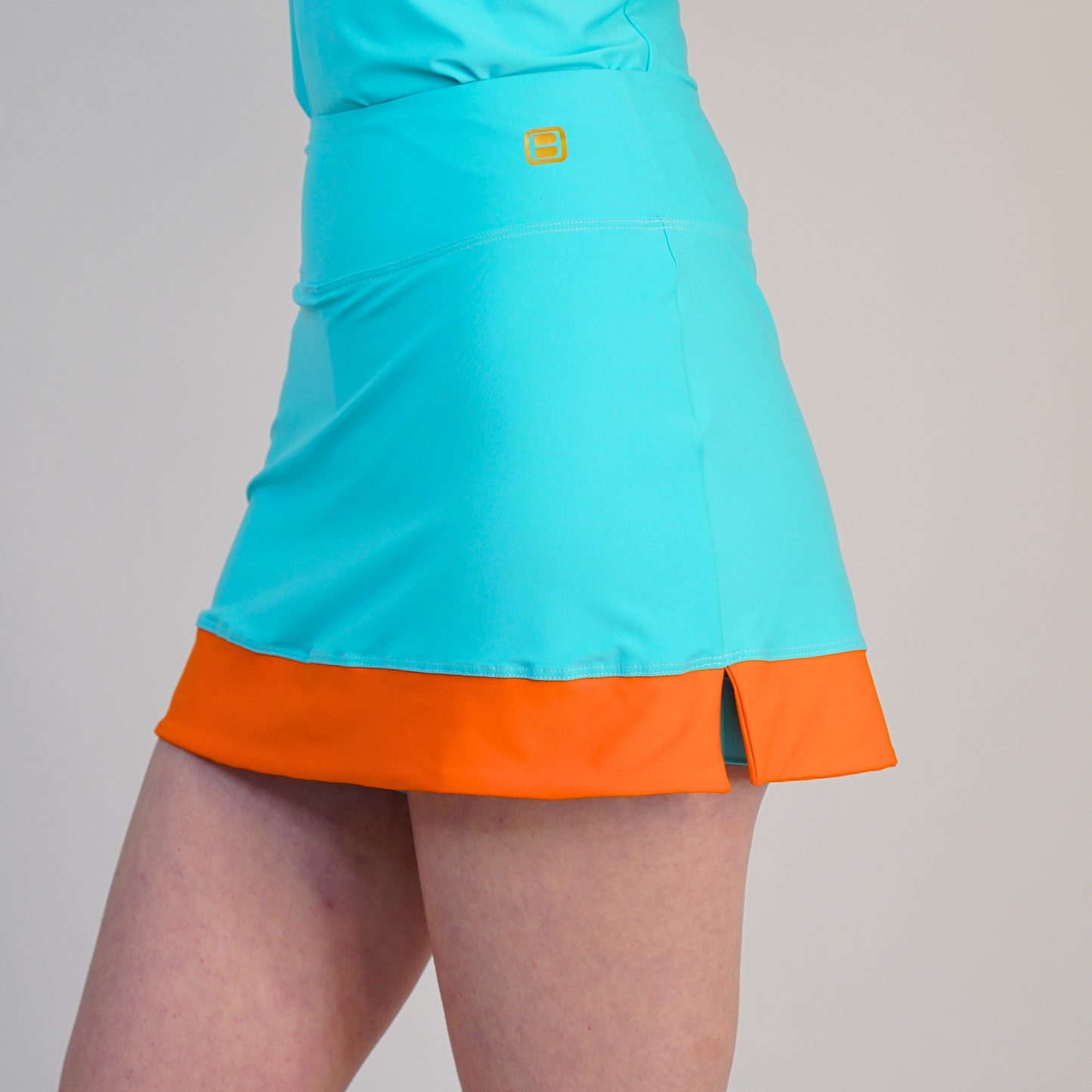 PALM BEACH BANDED SHORT SKORT Cabo Blue & Tangerine
