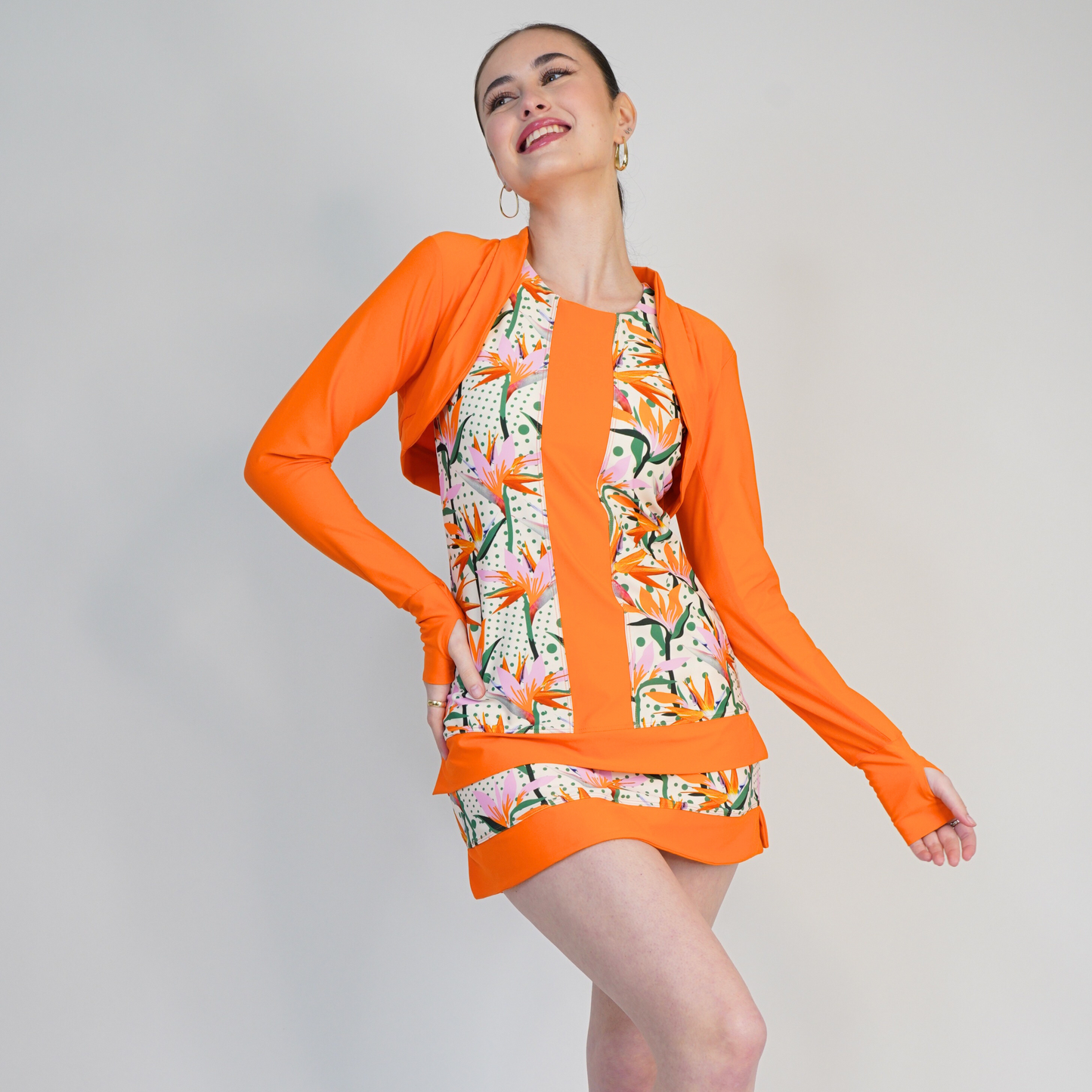 PALM BEACH TOP W/ BAND - Paradise & Tangerine