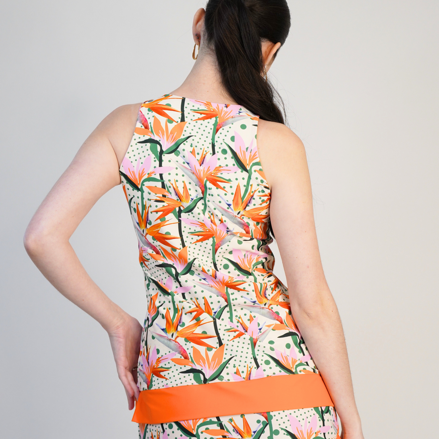 PALM BEACH TOP W/ BAND - Paradise & Tangerine