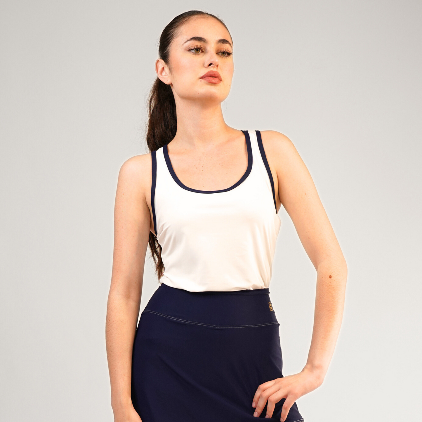 RAZORBACK TANK White & Navy