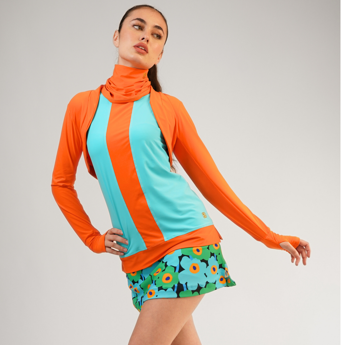 PALM BEACH TOP W/ BAND - Cabo Blue & Tangerine