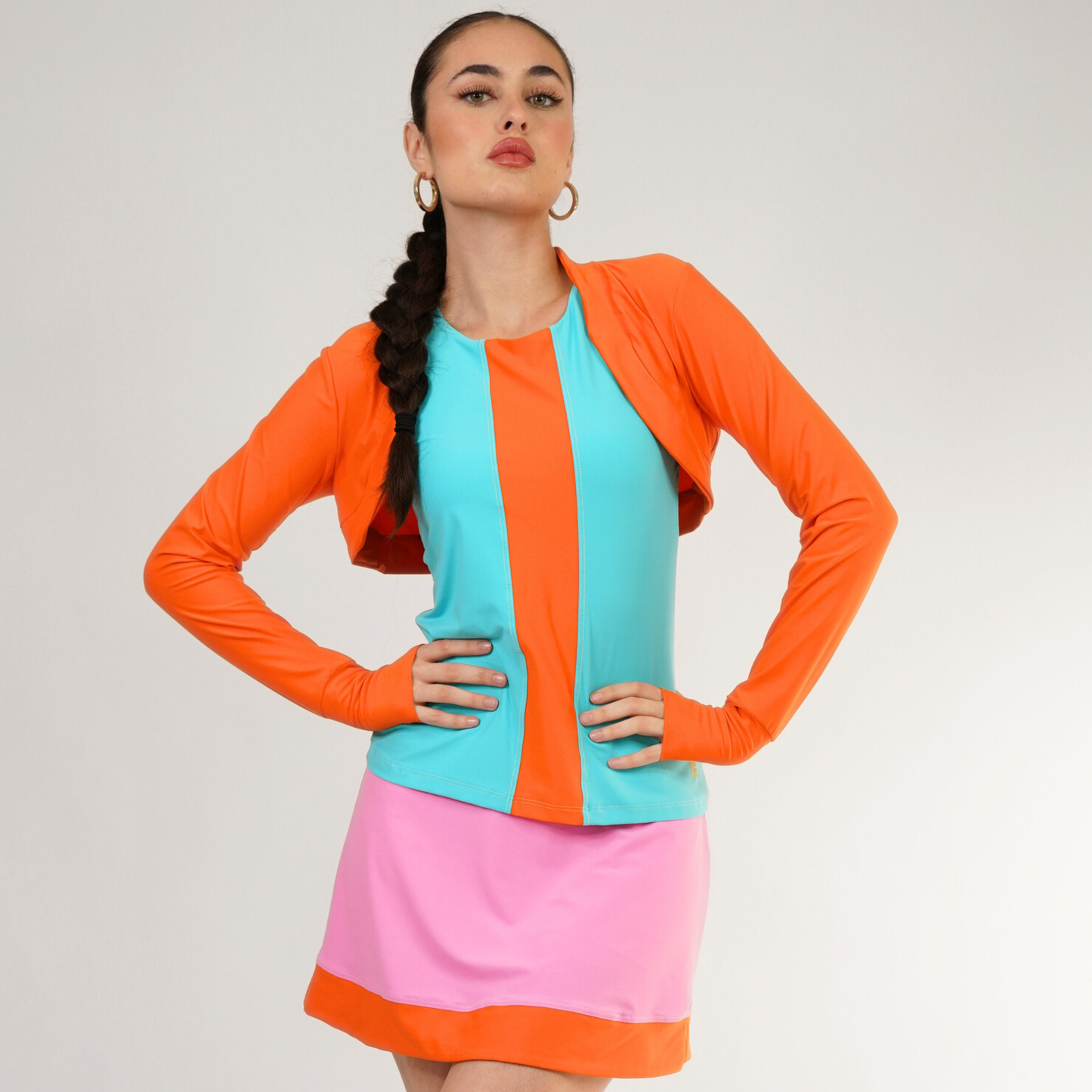 PROTECTIVE SUN SHRUG Tangerine w/ Tangerine Mesh