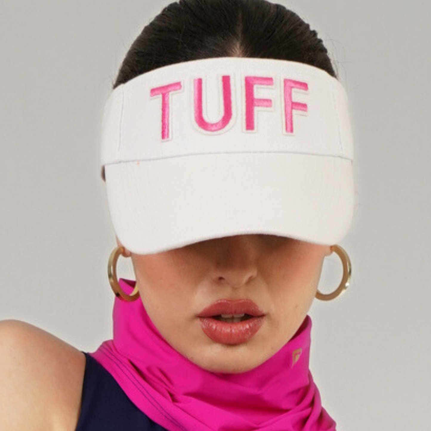 Word Visor TUFF - White with Pink Letters