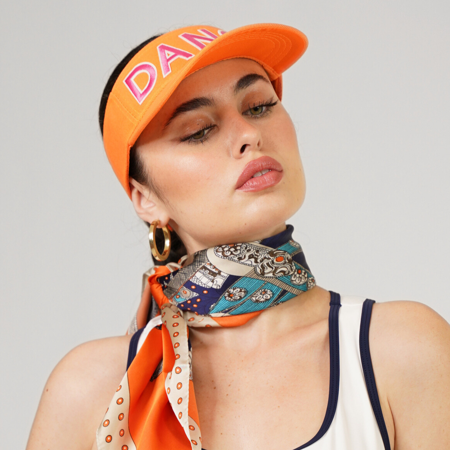 Word Visor - DANG - Tangerine with Pink Letters